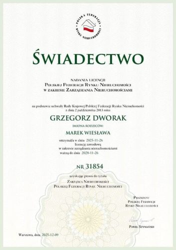 Dworak nieruchomości - nieruchomości Bielsko - Biała - licencja-zarzadcy-grzegorz-dworak-31854-pdf (1)